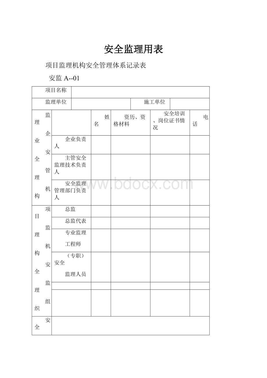 安全监理用表.docx