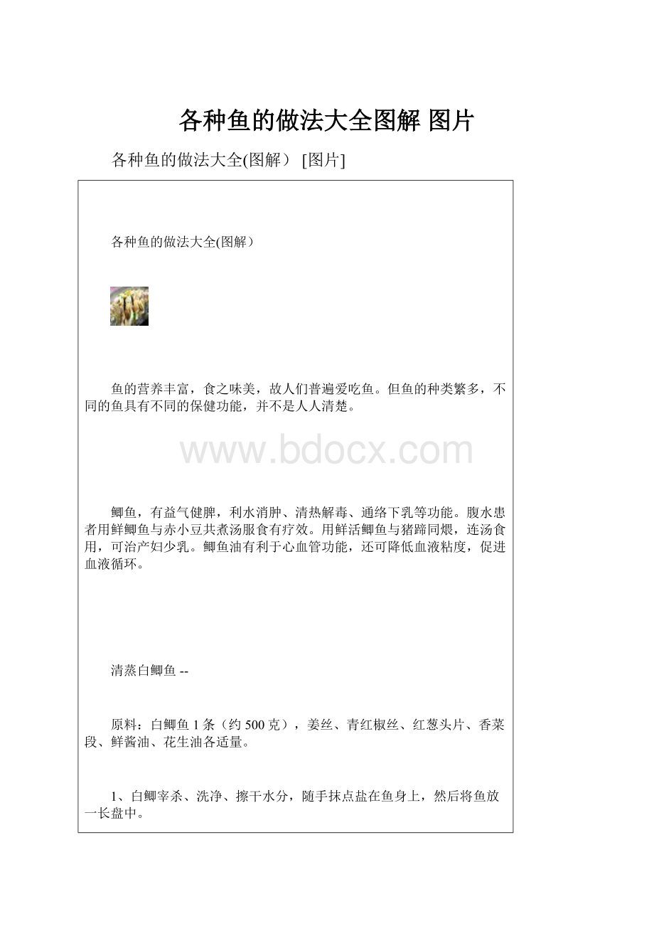 各种鱼的做法大全图解 图片.docx