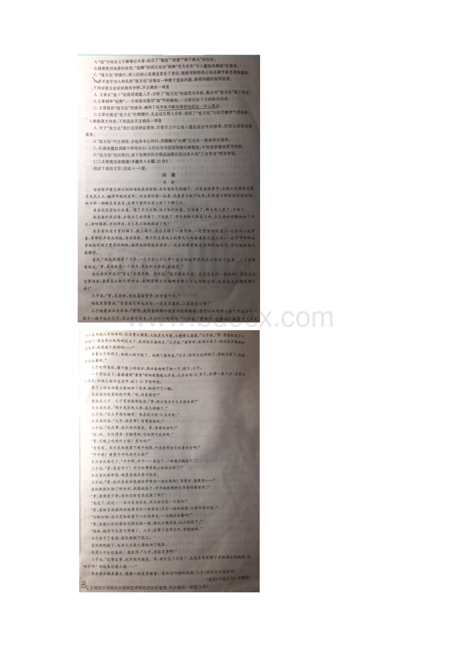 湖北省武汉市江岸区届高三元月调研考试语文试题 扫描版缺答案.docx_第2页