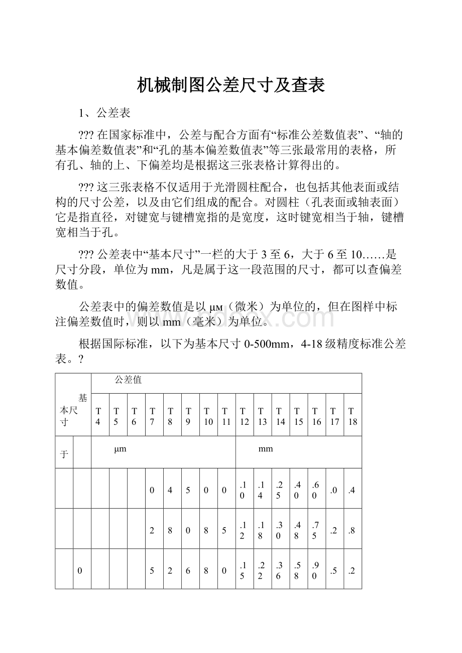 机械制图公差尺寸及查表.docx_第1页