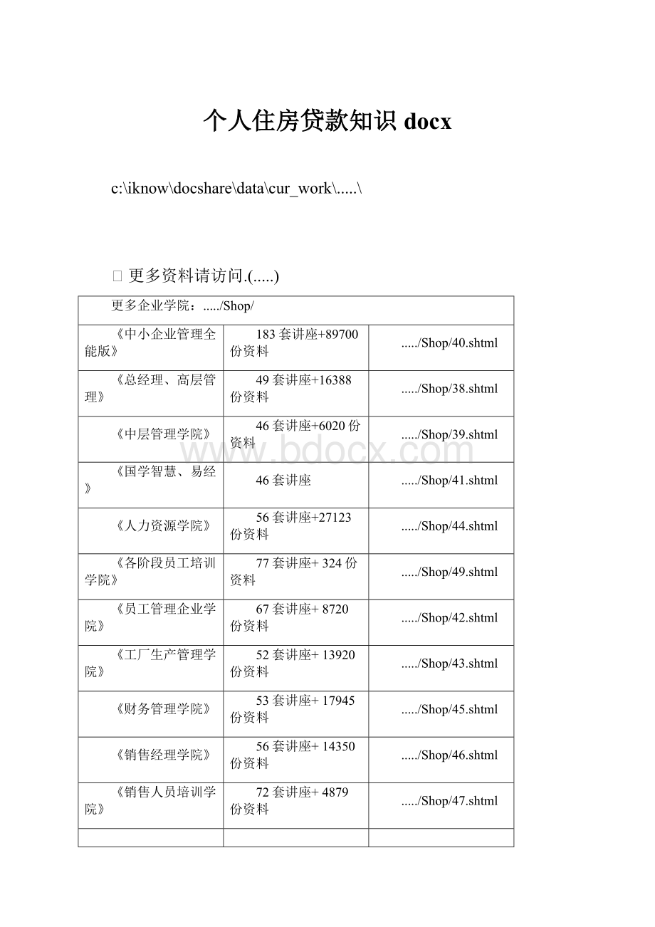 个人住房贷款知识docx.docx