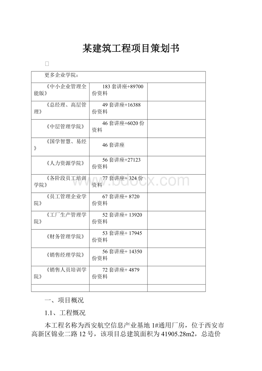 某建筑工程项目策划书.docx