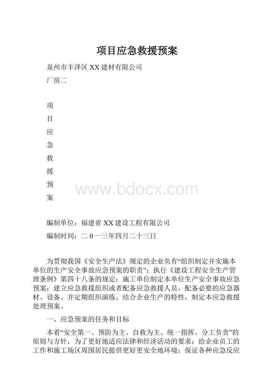 项目应急救援预案.docx