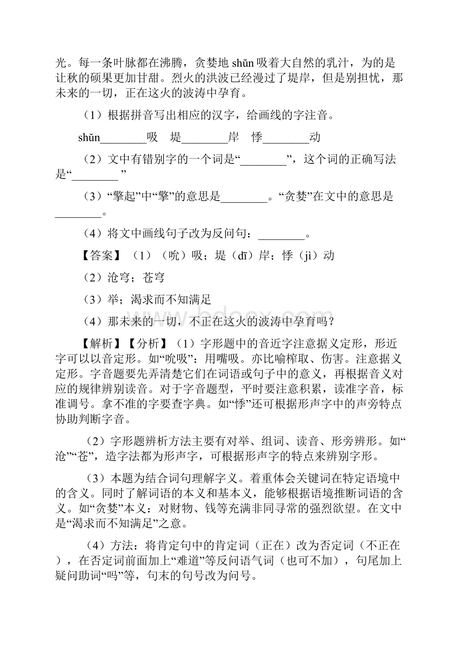 中考 语文句式变换专项训练及答案.docx_第2页