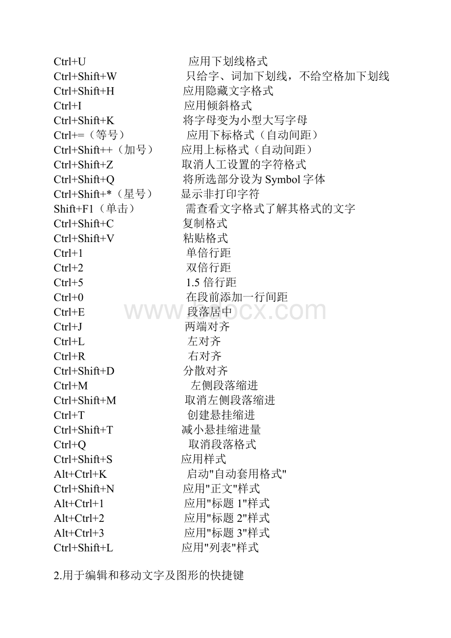 WORD快捷键使用大全.docx_第2页