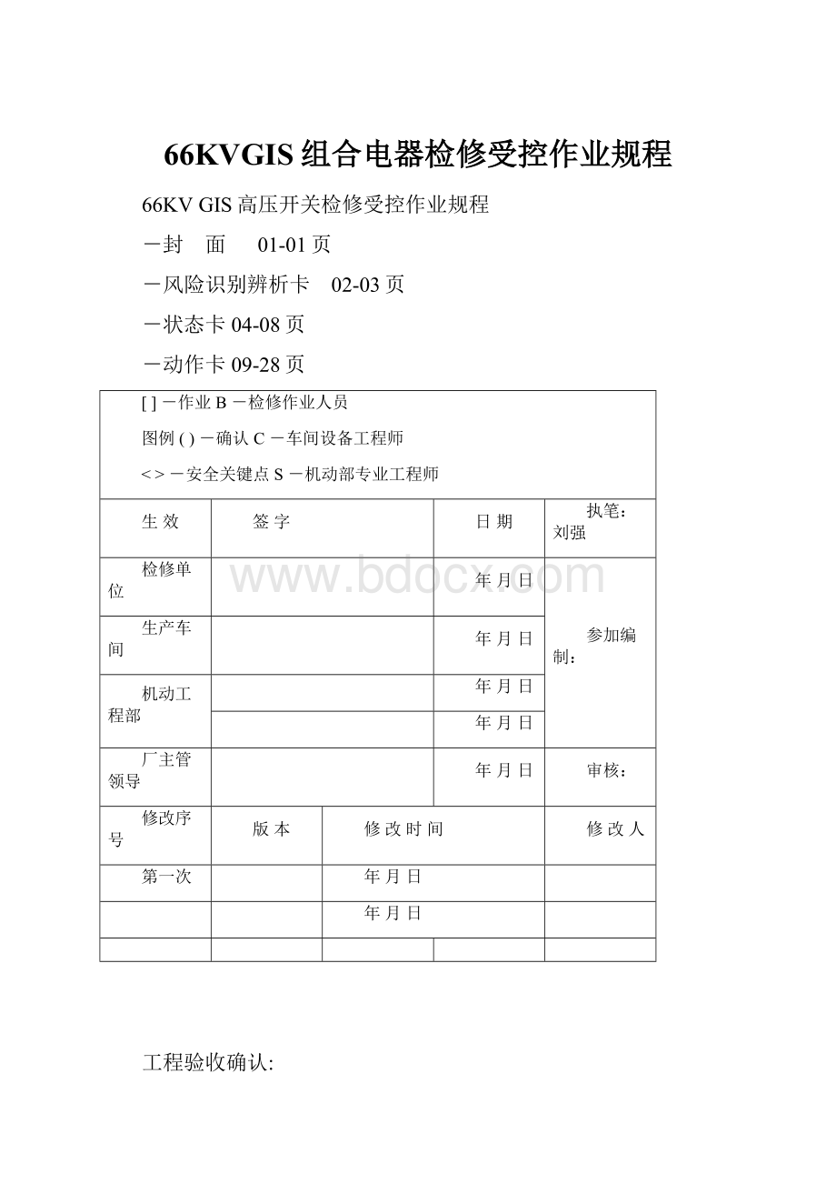 66KVGIS组合电器检修受控作业规程.docx