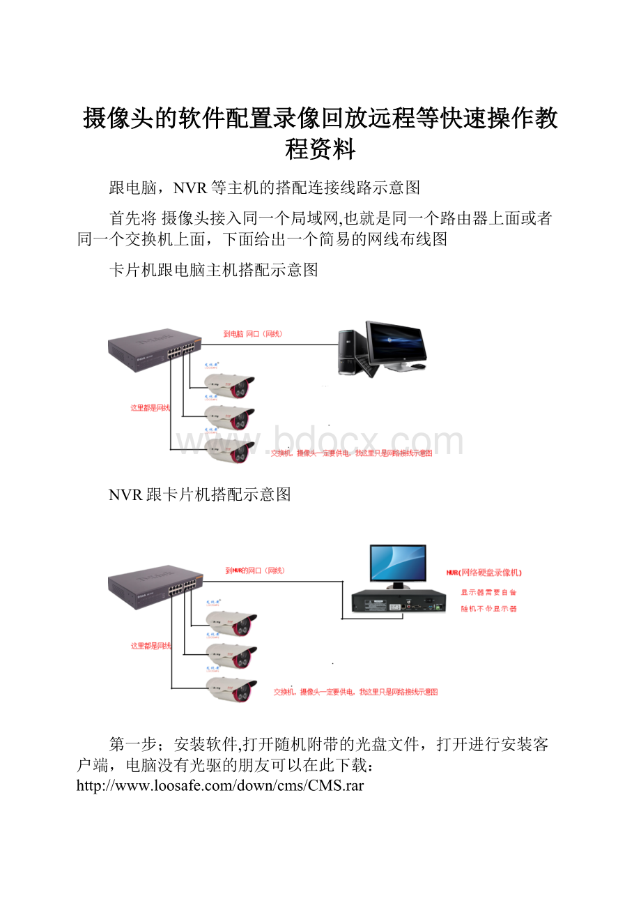 摄像头的软件配置录像回放远程等快速操作教程资料.docx_第1页