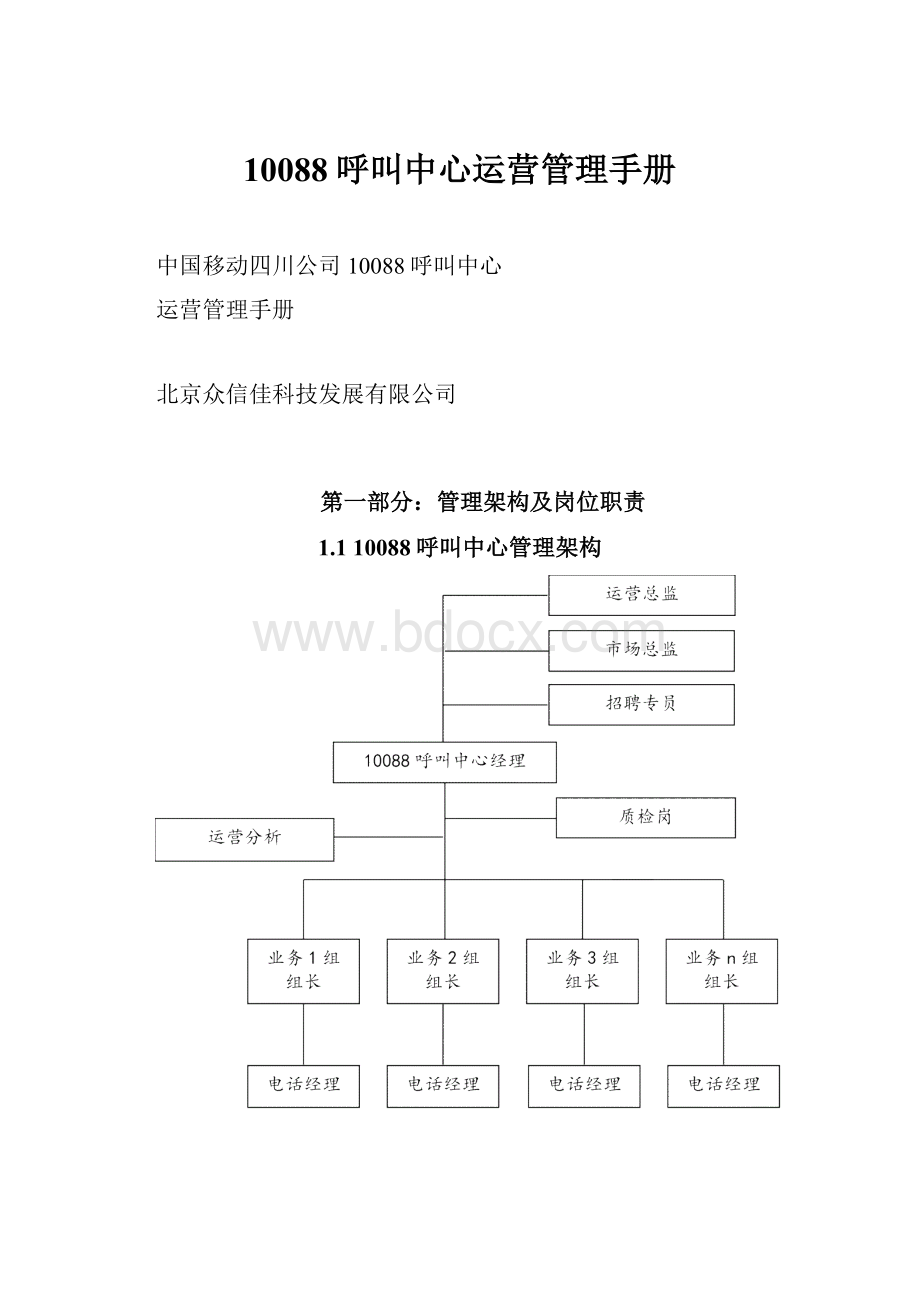 10088呼叫中心运营管理手册.docx