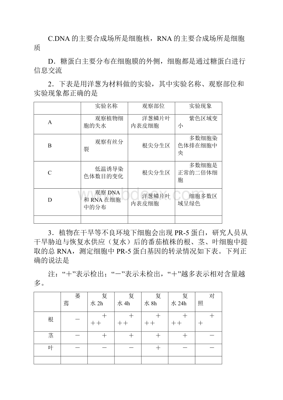 福建龙岩一中实验班届理科综合能力测试2试题.docx_第2页