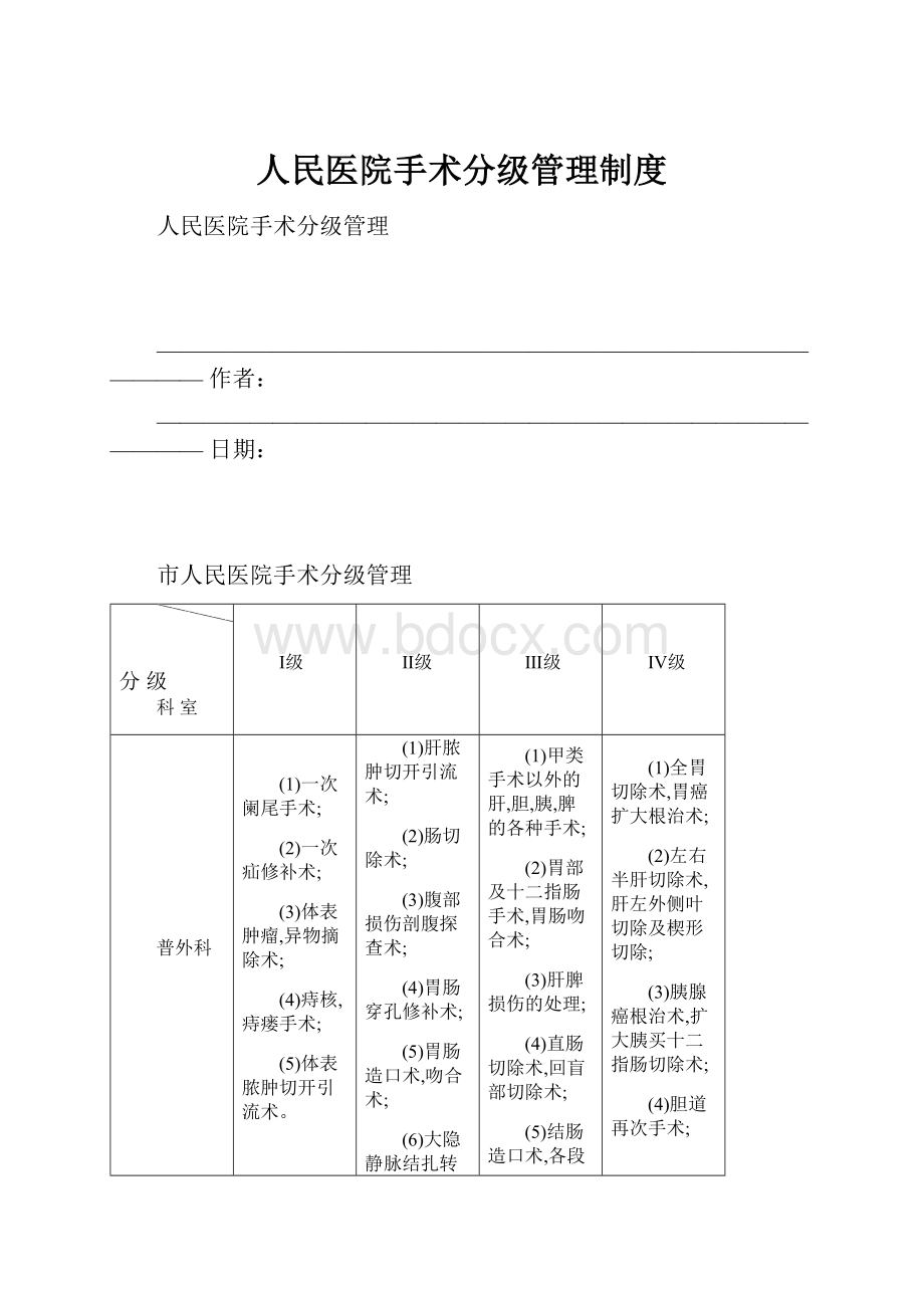 人民医院手术分级管理制度.docx