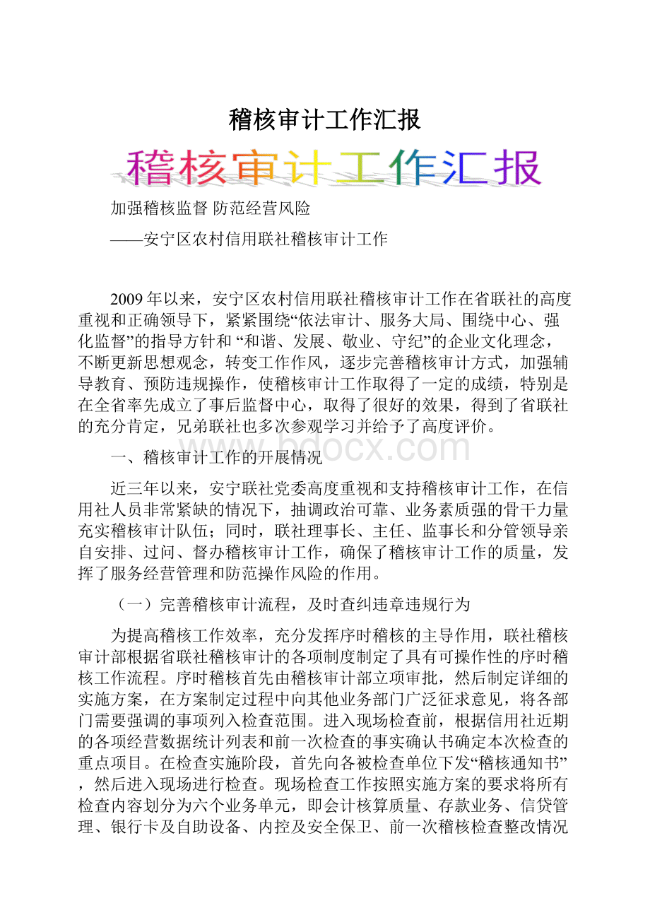 稽核审计工作汇报.docx