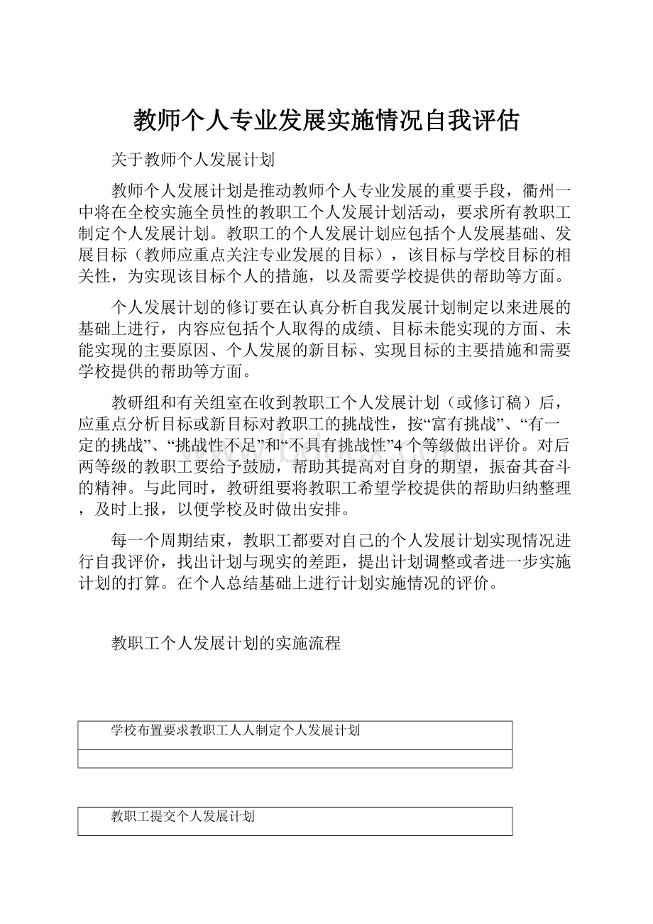 教师个人专业发展实施情况自我评估.docx