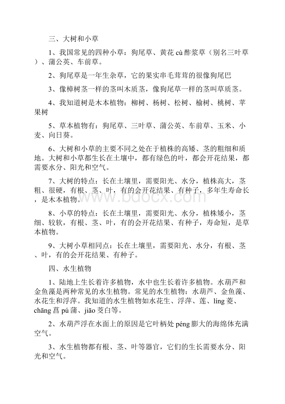 三年级 《科学》上册复习资料 第一单元植物 我看到了什么.docx_第2页