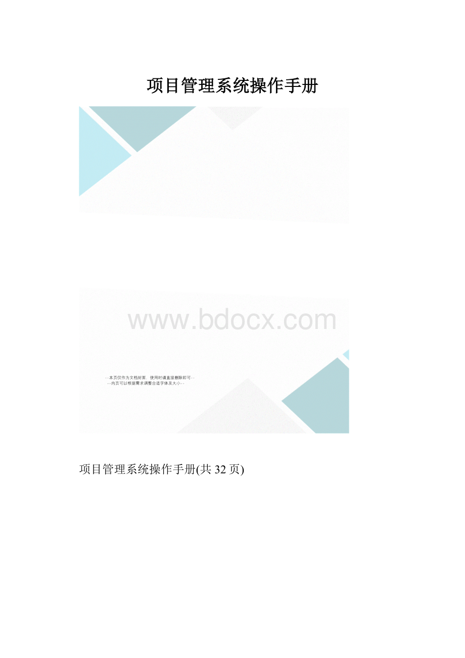 项目管理系统操作手册.docx