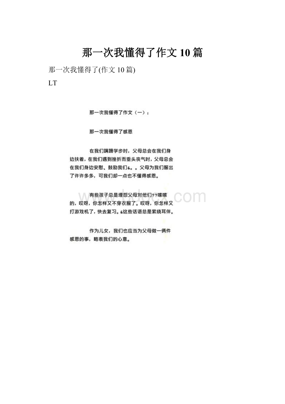 那一次我懂得了作文10篇.docx