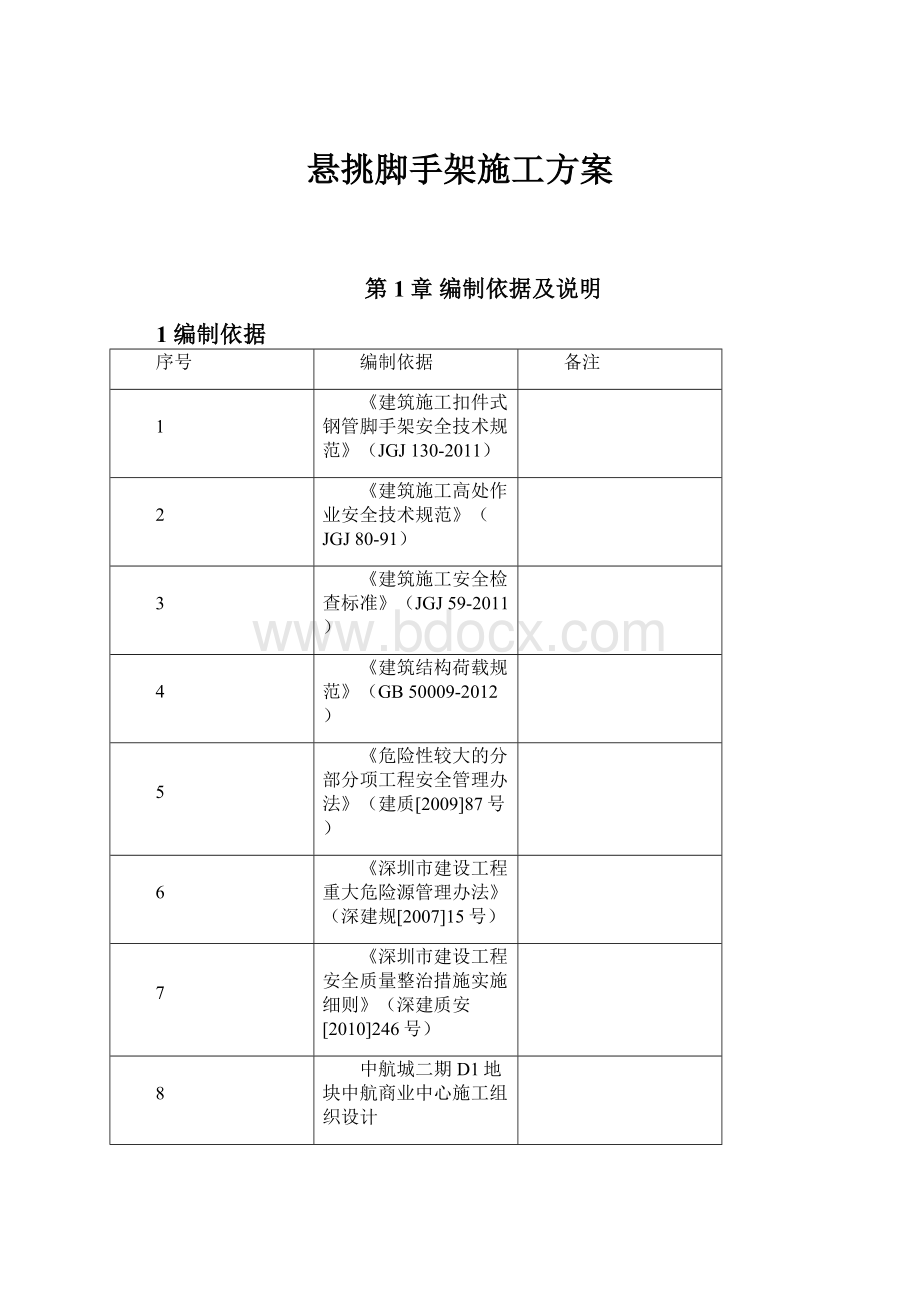 悬挑脚手架施工方案.docx_第1页