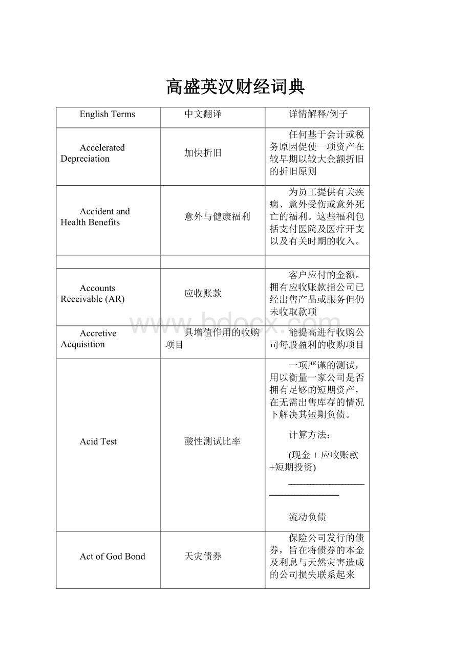 高盛英汉财经词典.docx