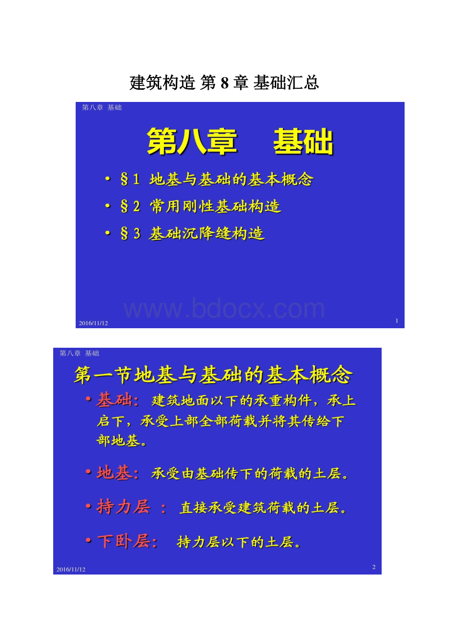 建筑构造 第8章 基础汇总.docx