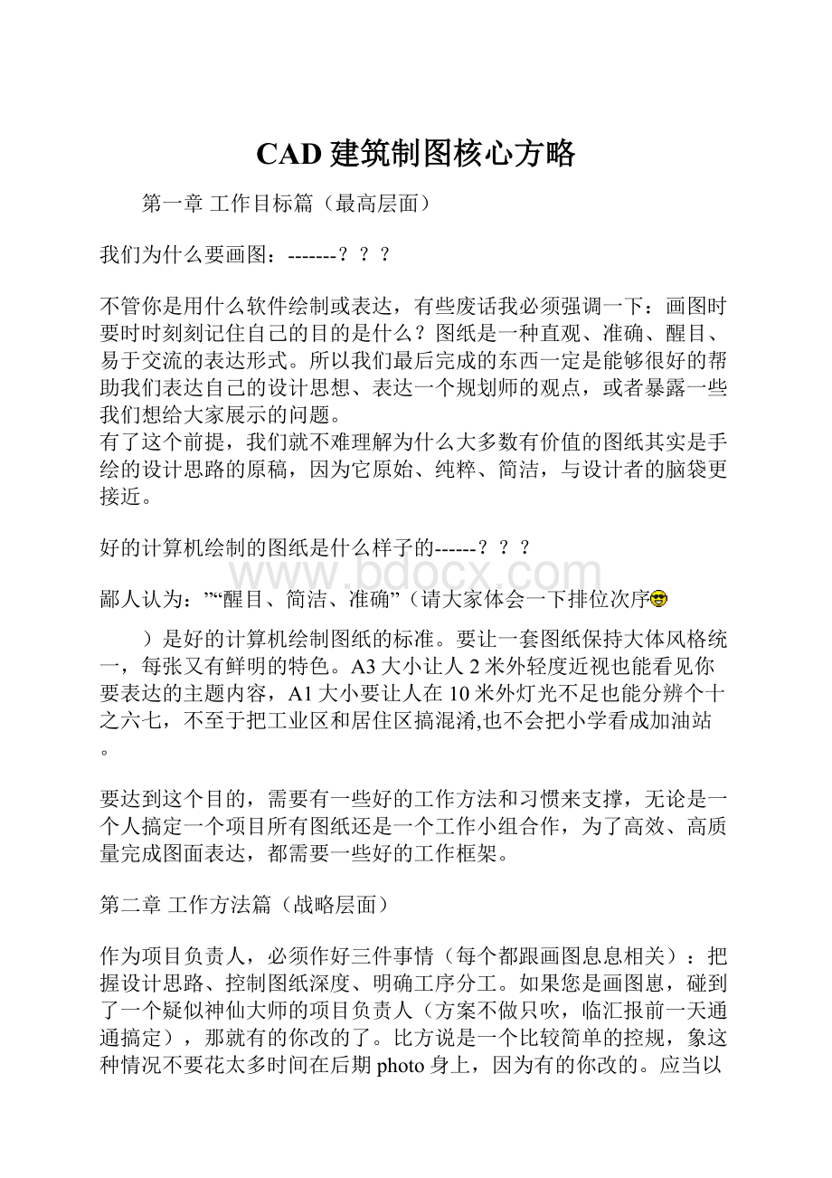 CAD建筑制图核心方略.docx