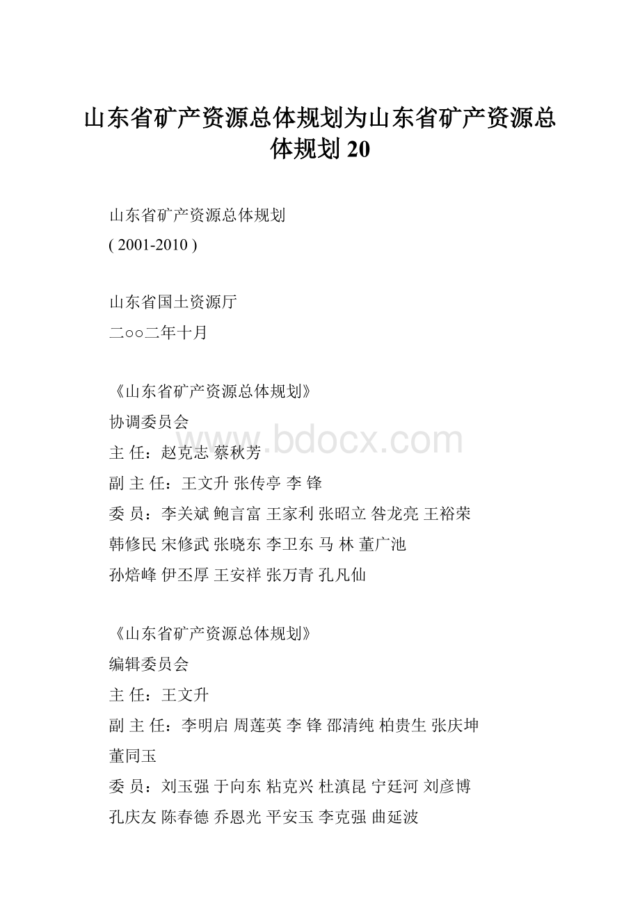 山东省矿产资源总体规划为山东省矿产资源总体规划20.docx