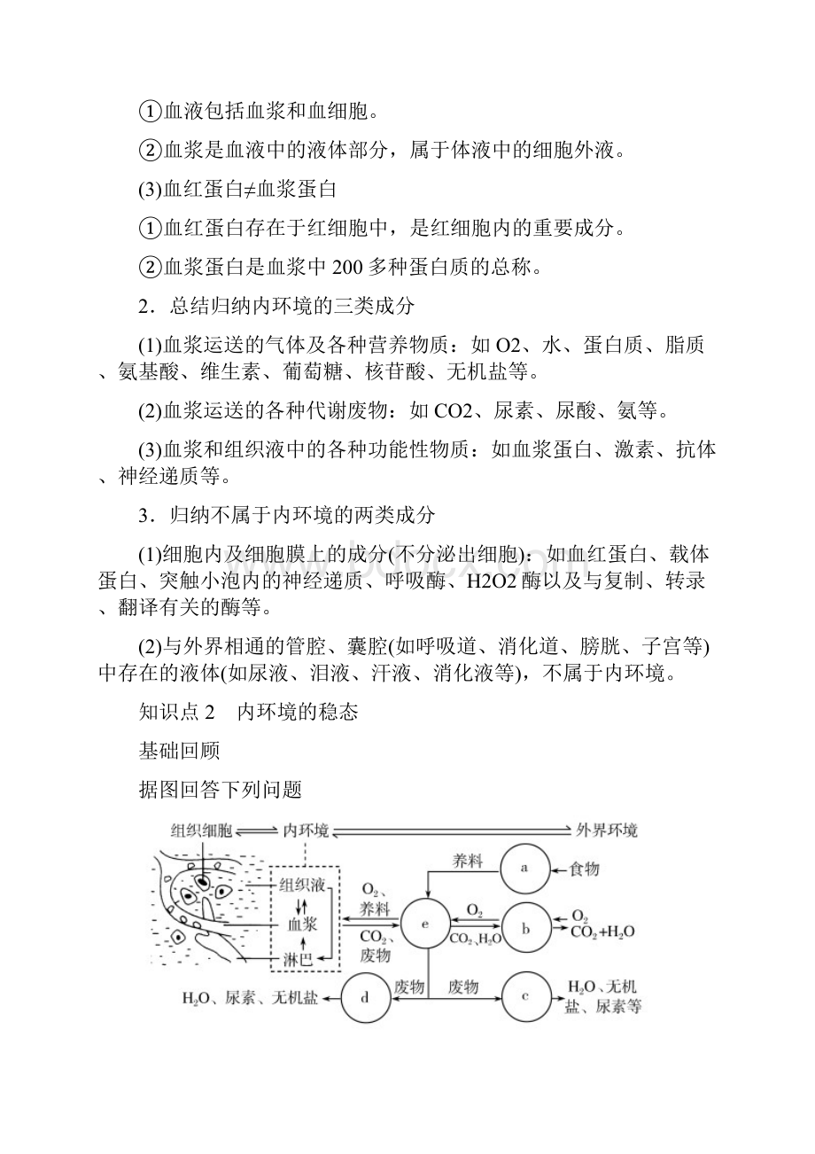 届 一轮复习人教版 人体的内环境与稳态 学案doc.docx_第3页