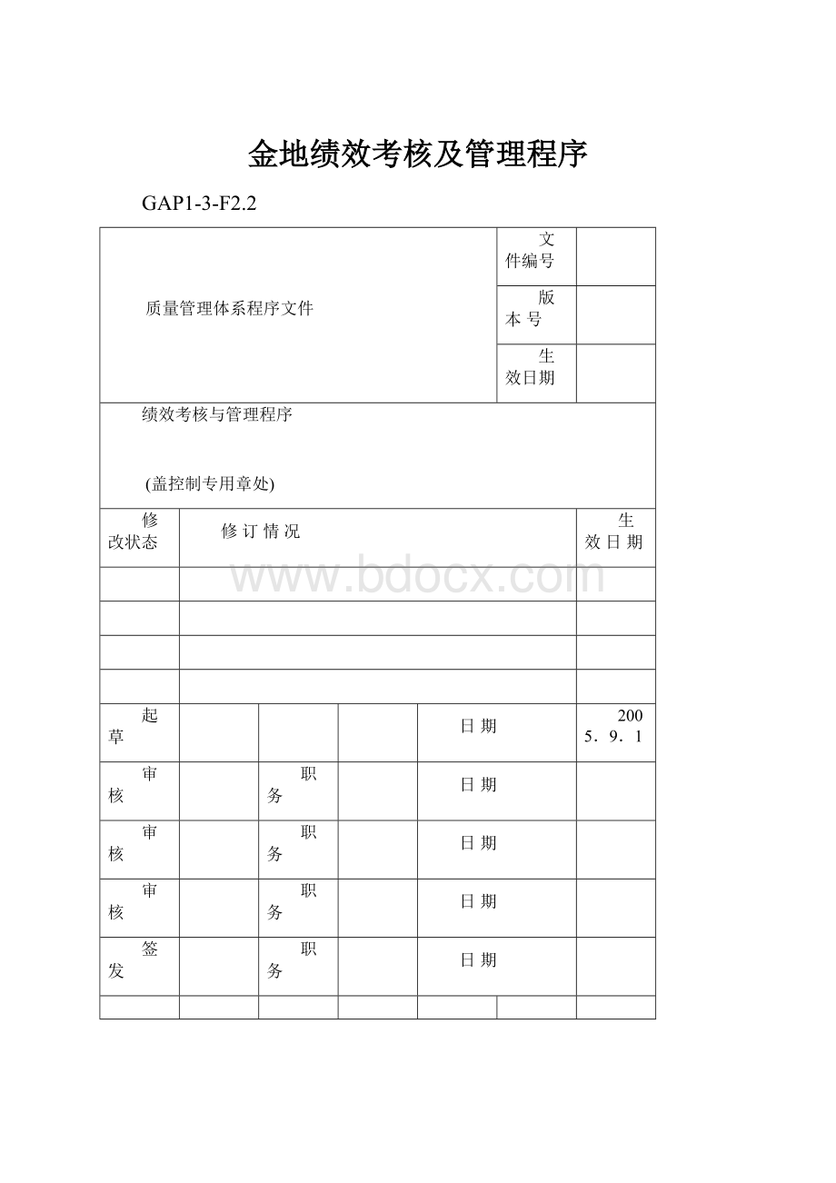 金地绩效考核及管理程序.docx