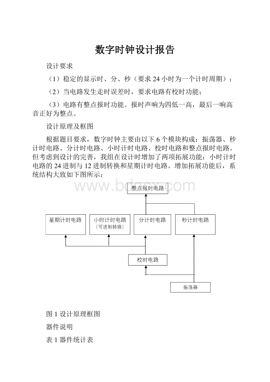 数字时钟设计报告.docx