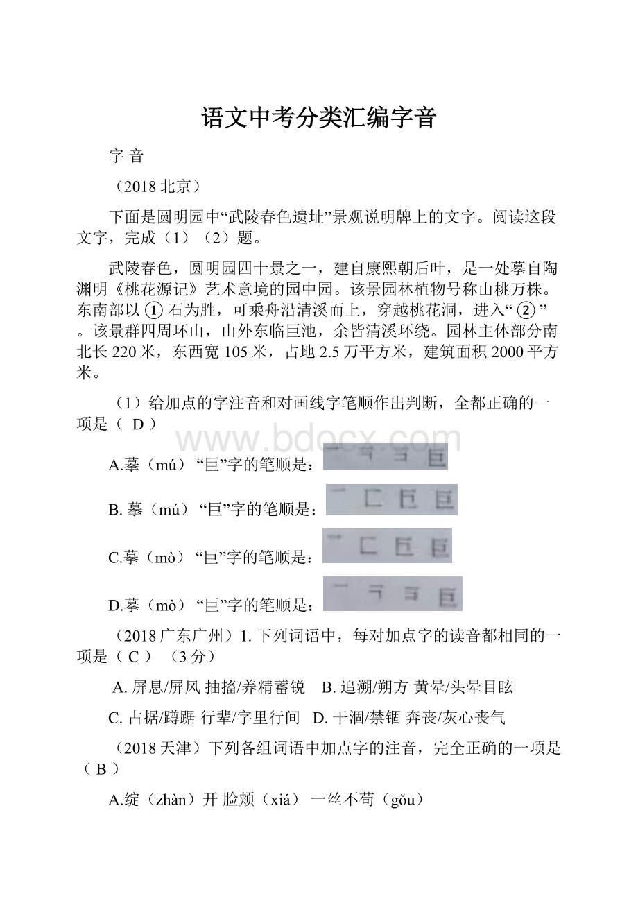 语文中考分类汇编字音.docx