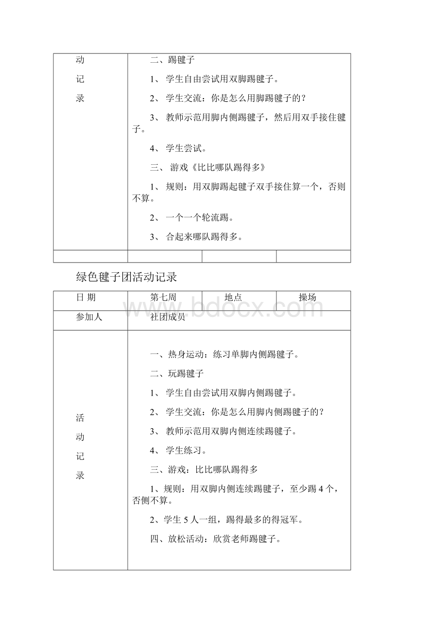 绿色毽子社团活动记录.docx_第2页