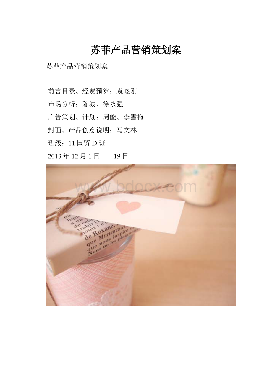 苏菲产品营销策划案.docx