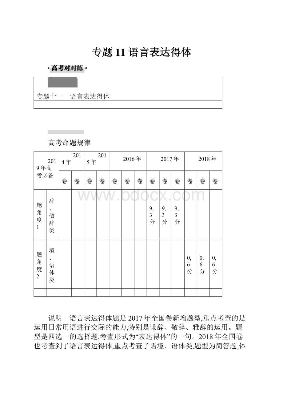 专题11 语言表达得体.docx