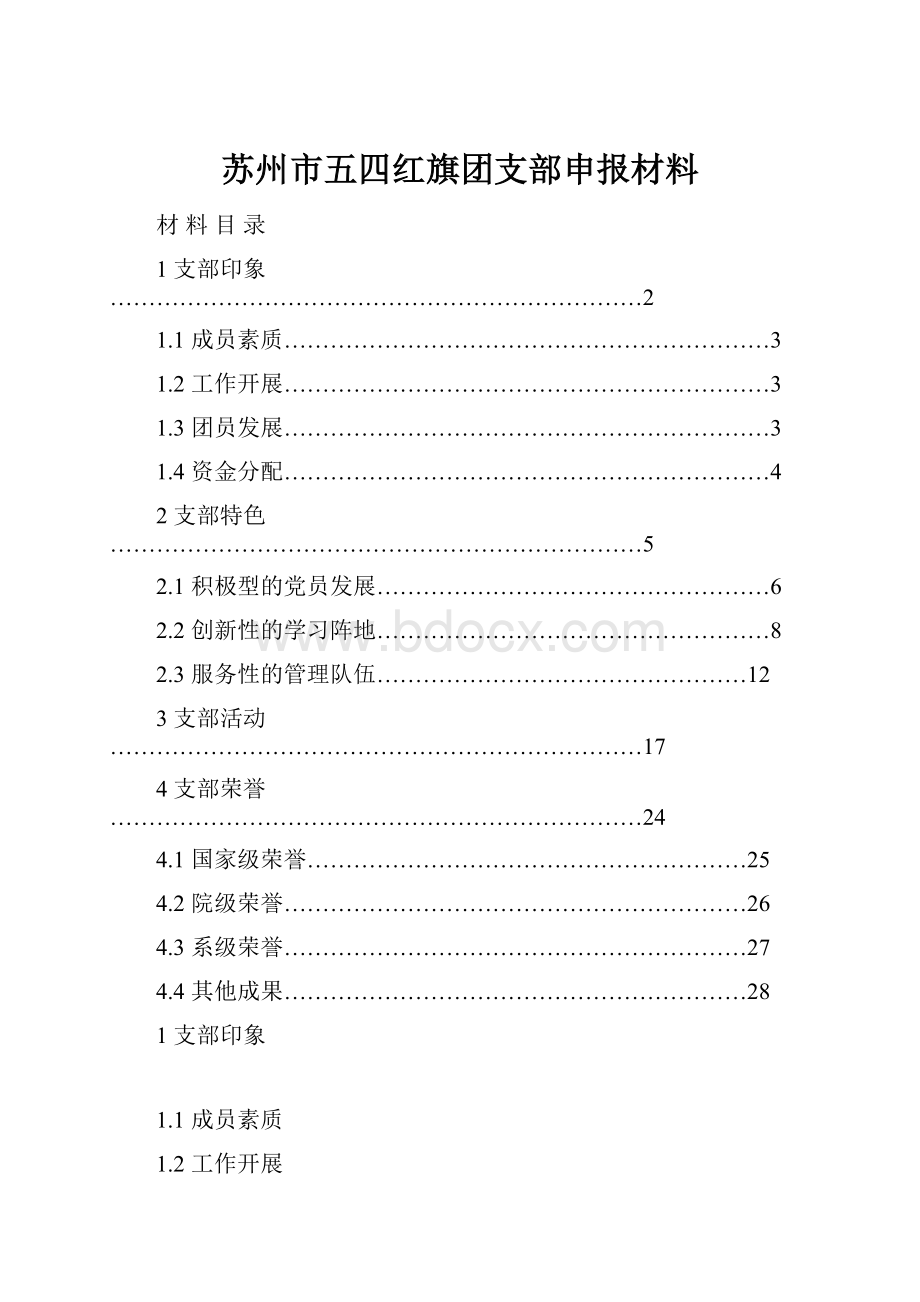 苏州市五四红旗团支部申报材料.docx