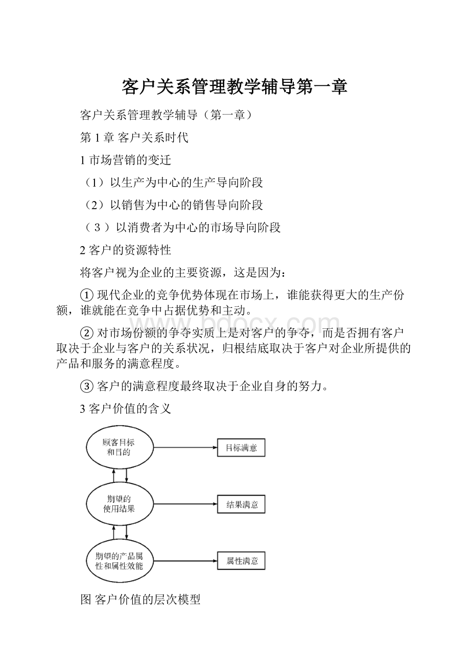 客户关系管理教学辅导第一章.docx