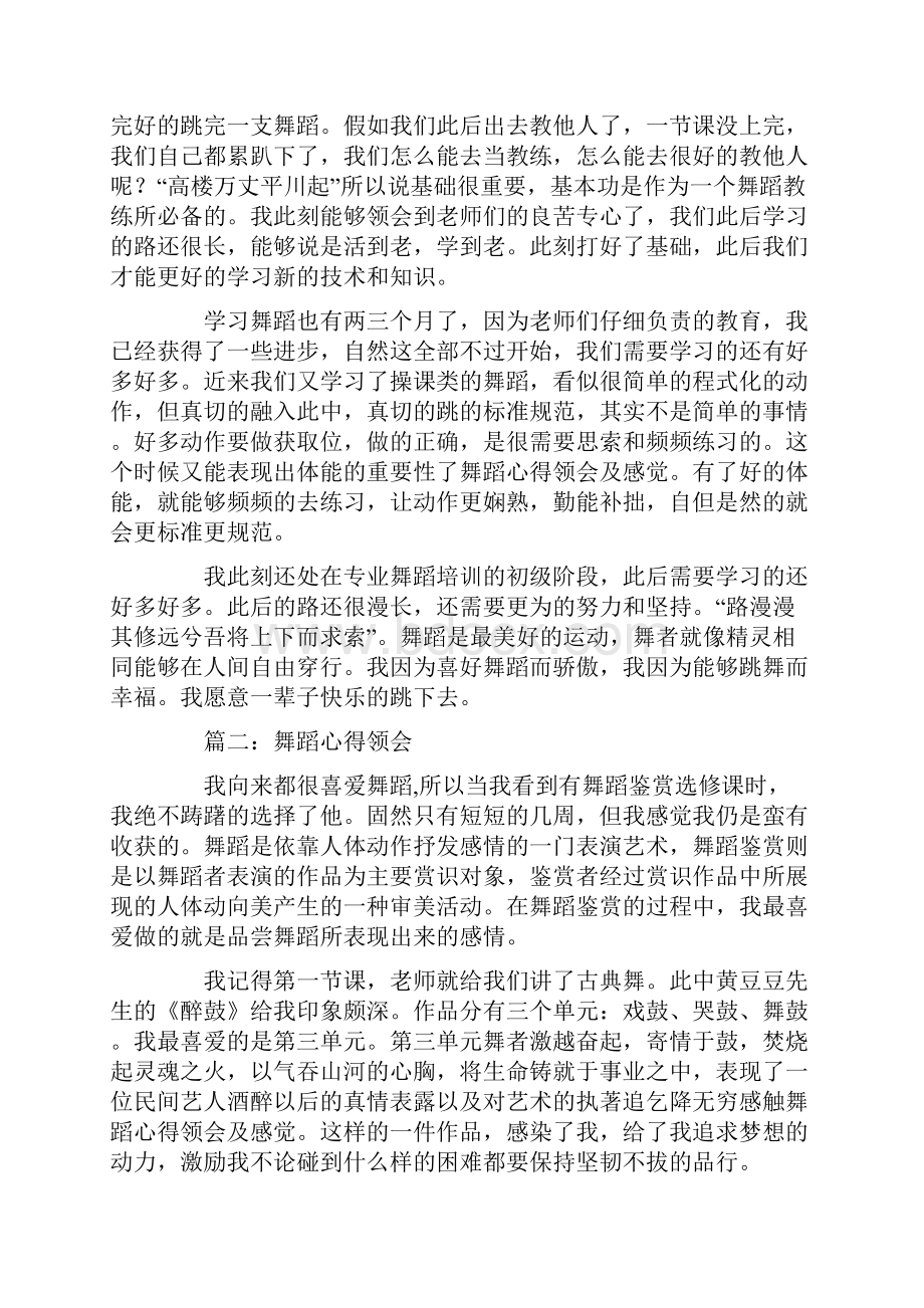 舞蹈心得体会及感受.docx_第2页