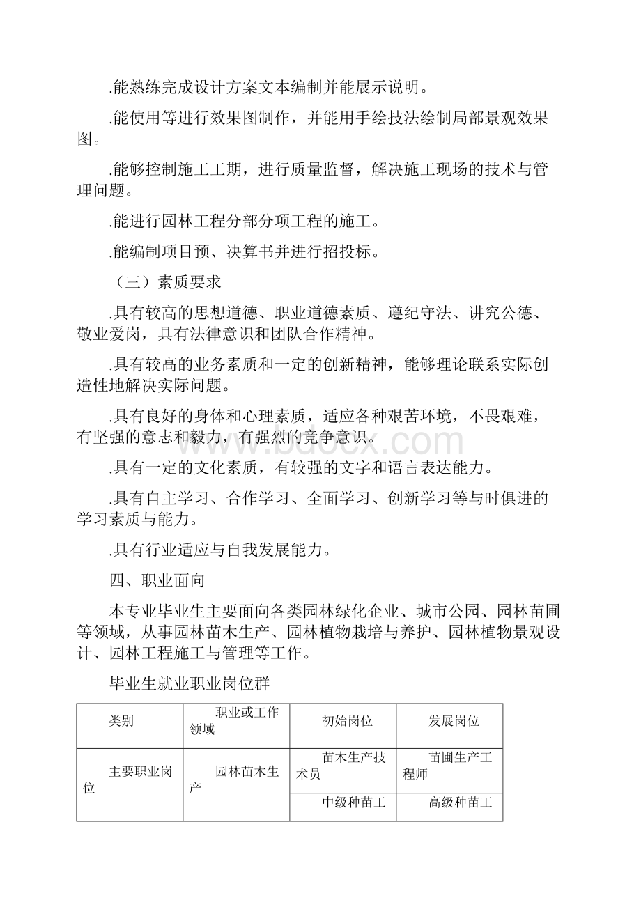 园林技术专业人才培养方案.docx_第3页