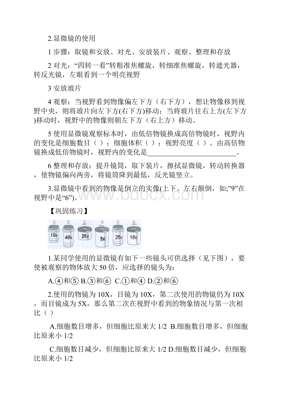 初一生物济南版七年级上册复习资料11.docx_第2页