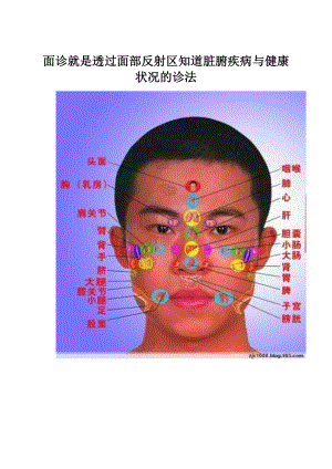 面诊就是透过面部反射区知道脏腑疾病与健康状况的诊法.docx