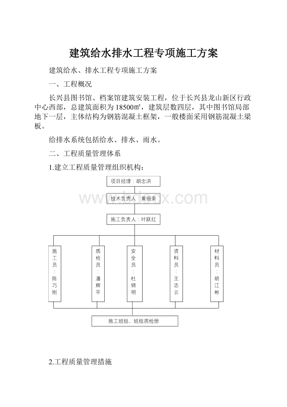 建筑给水排水工程专项施工方案.docx