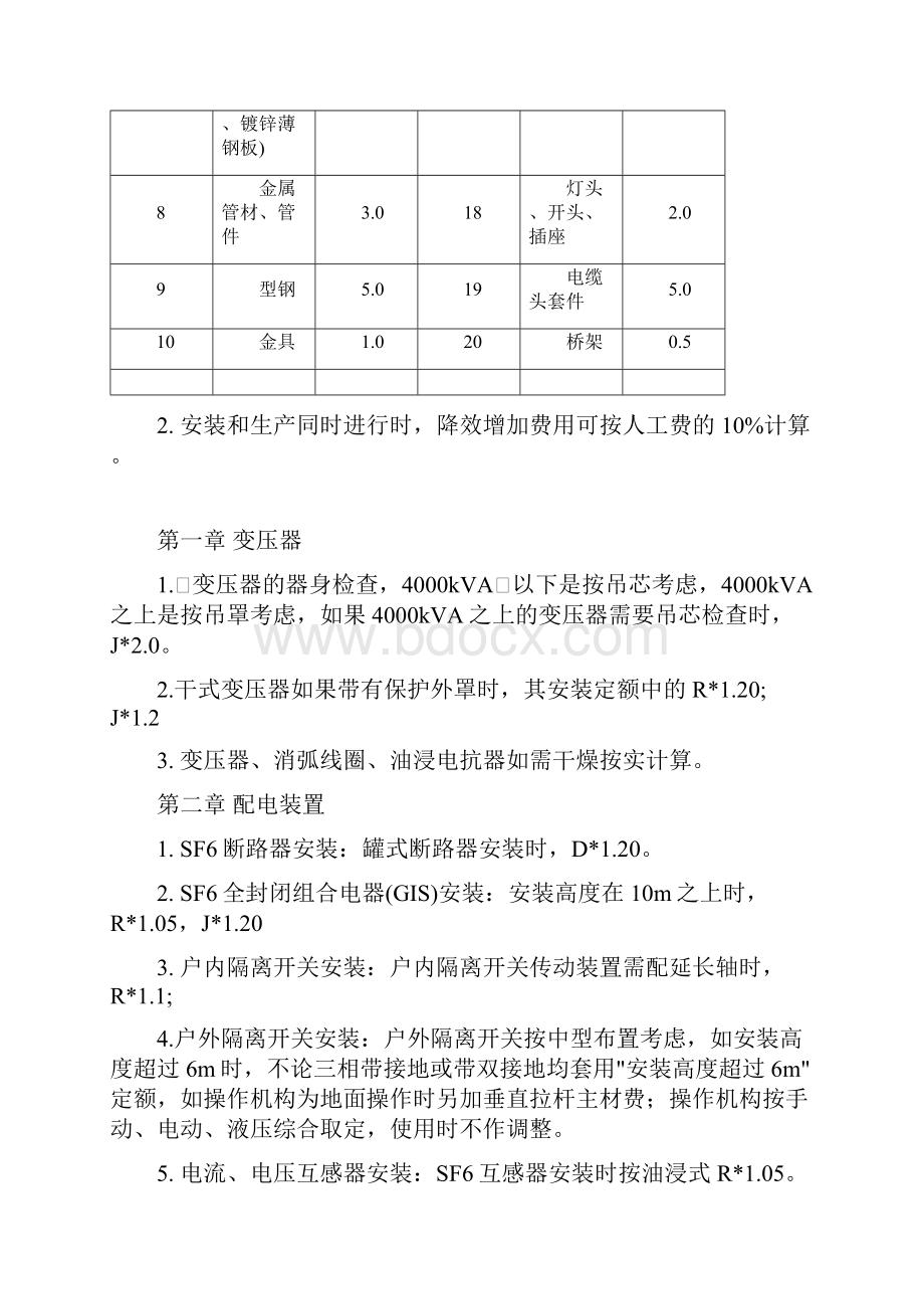 精编电力行业电力建设工程预算定额.docx_第3页