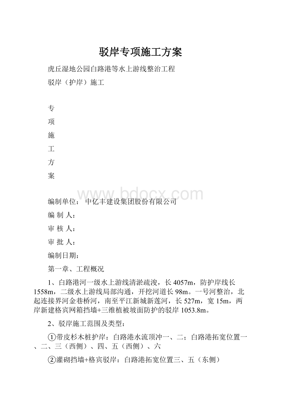 驳岸专项施工方案.docx