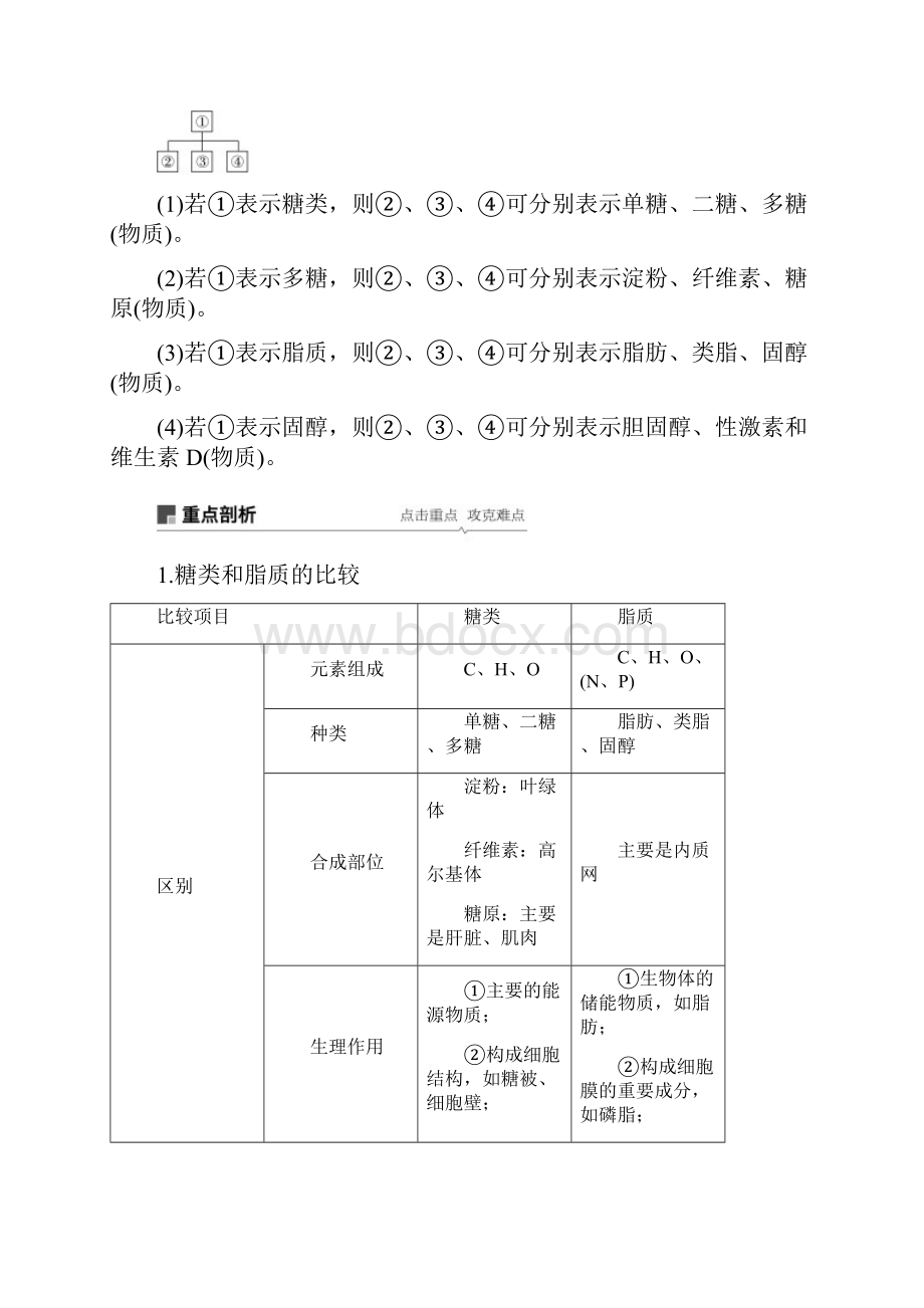 届高考生物一轮复习 第一单元 细胞的化学组成 第3讲 糖类脂质和核酸的结构和功能备考一体学.docx_第3页