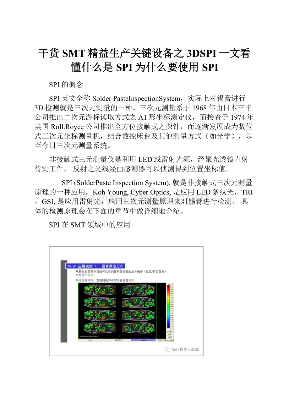 干货SMT精益生产关键设备之3DSPI一文看懂什么是SPI为什么要使用SPI.docx