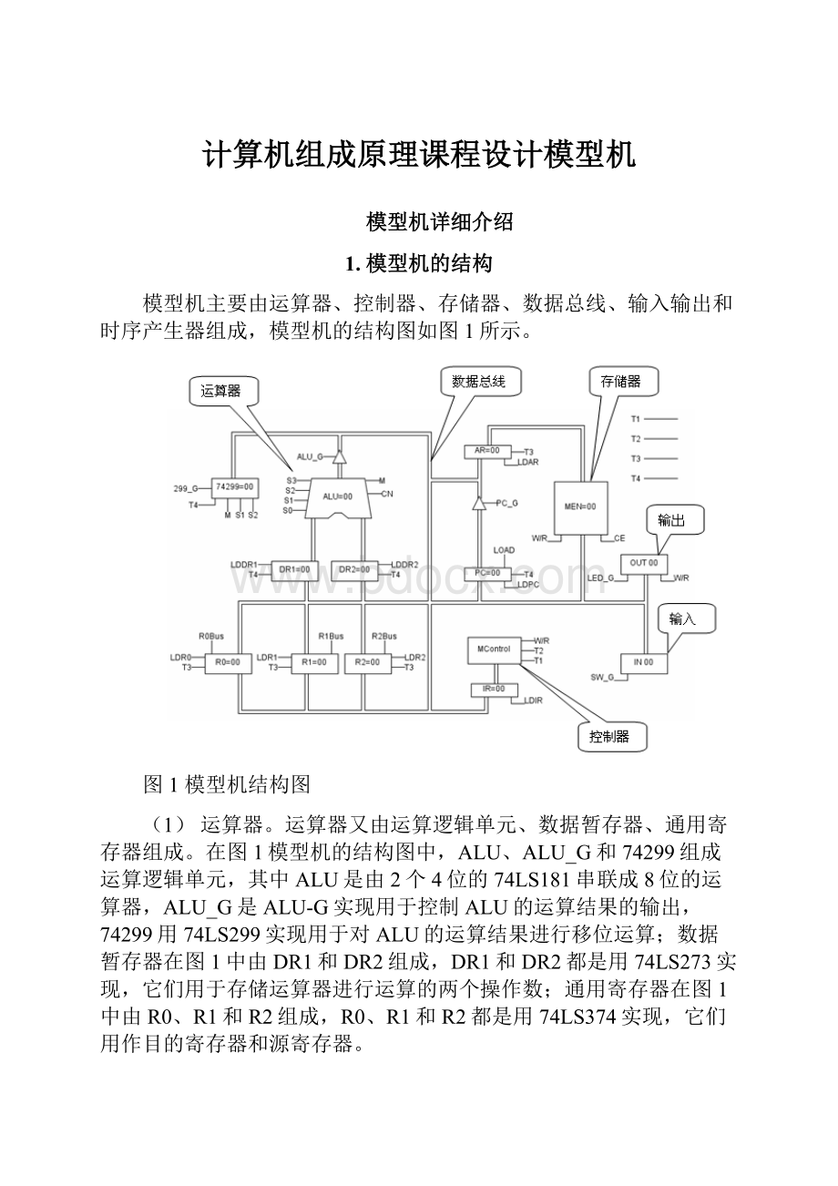 计算机组成原理课程设计模型机.docx_第1页