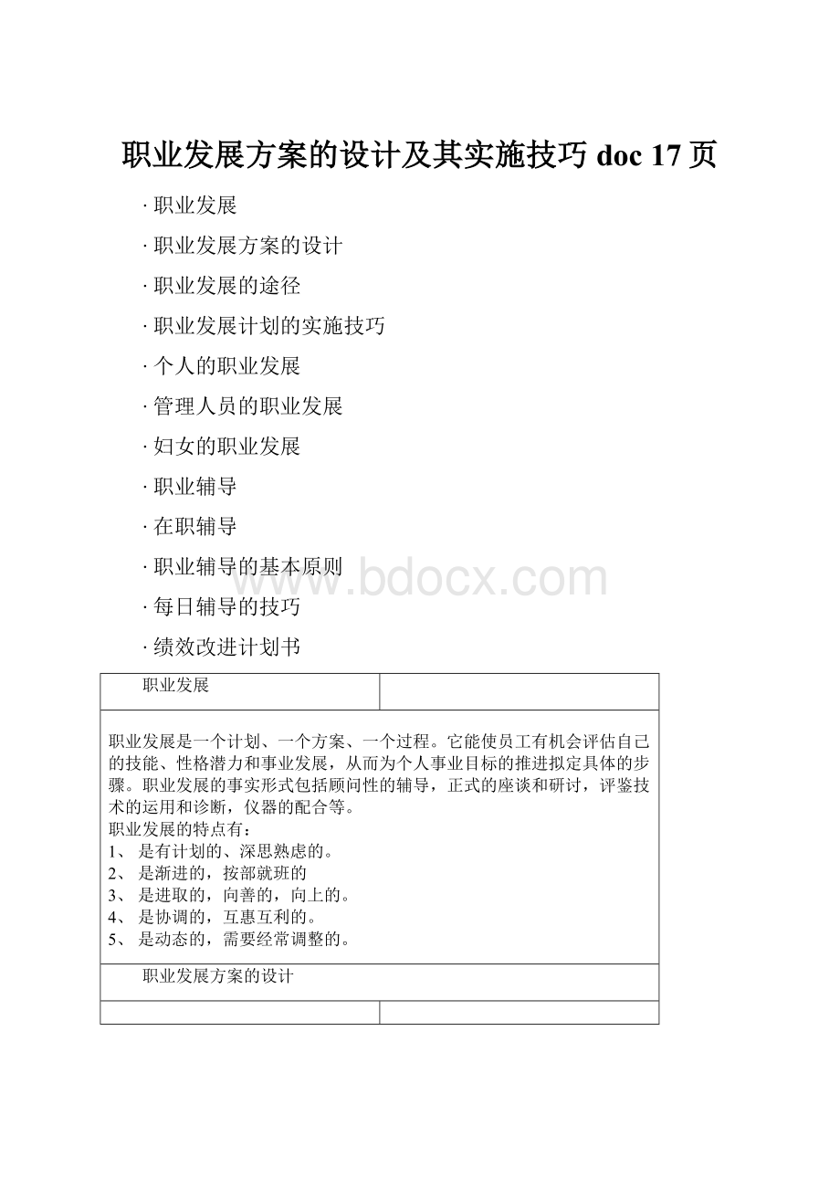 职业发展方案的设计及其实施技巧doc 17页.docx