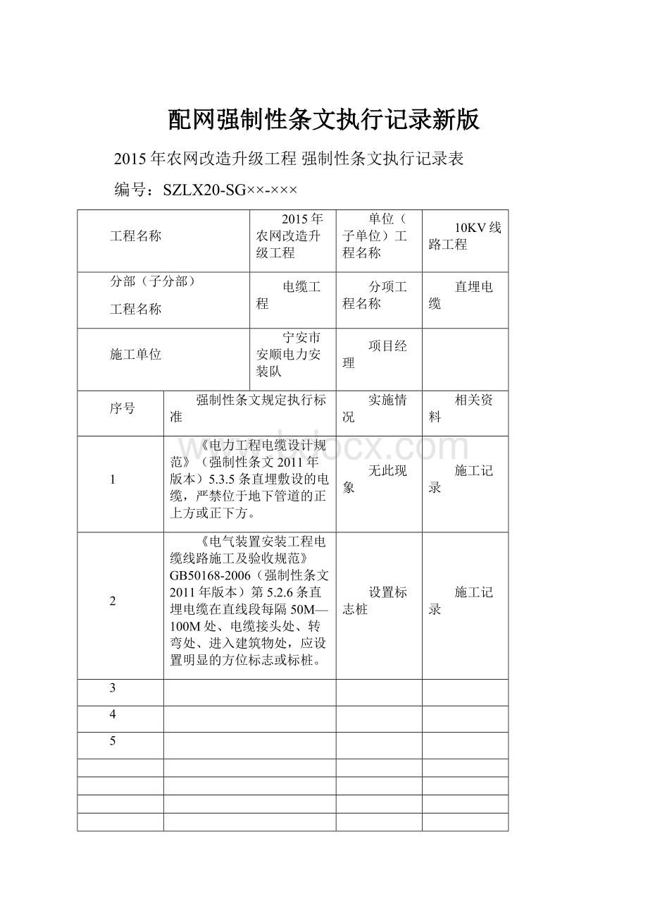 配网强制性条文执行记录新版.docx_第1页