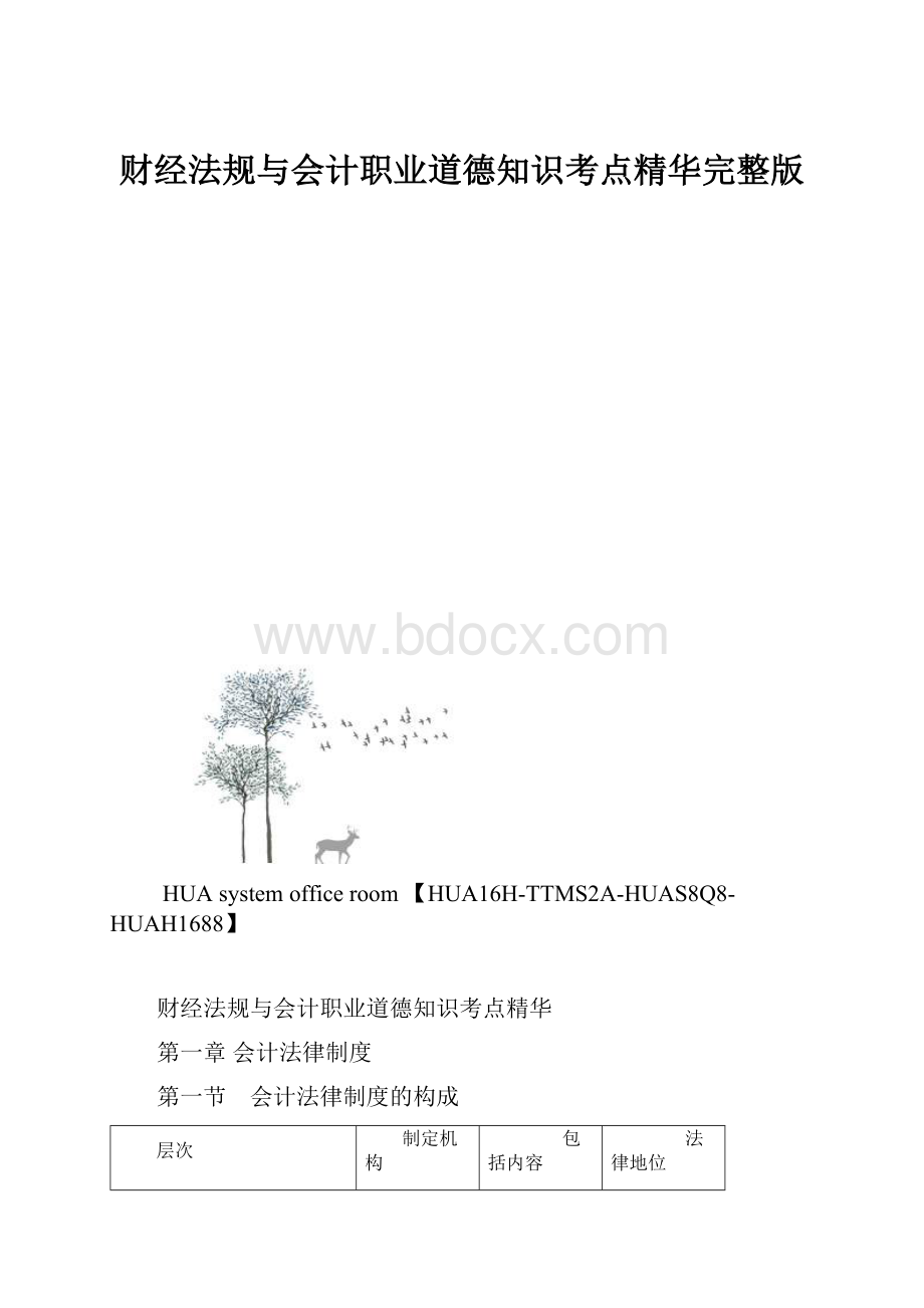 财经法规与会计职业道德知识考点精华完整版.docx_第1页