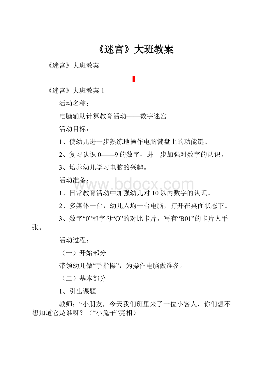 《迷宫》大班教案.docx