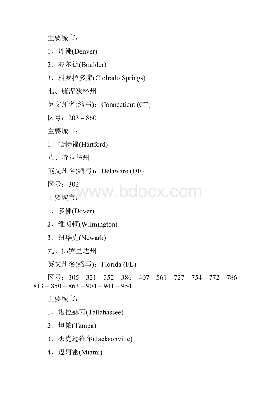 美国USA各州的缩写及主要城市之欧阳化创编.docx_第3页