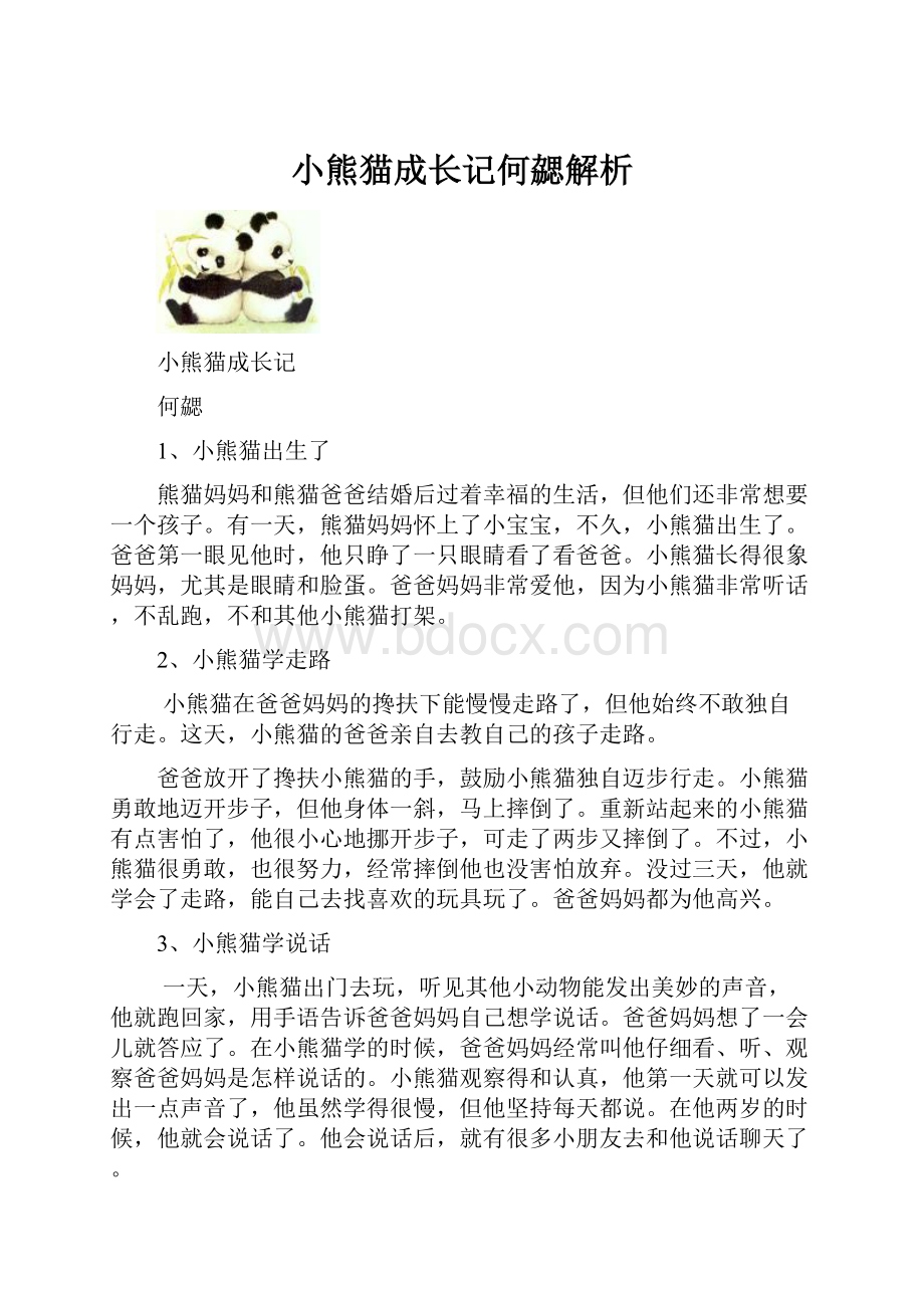 小熊猫成长记何勰解析.docx