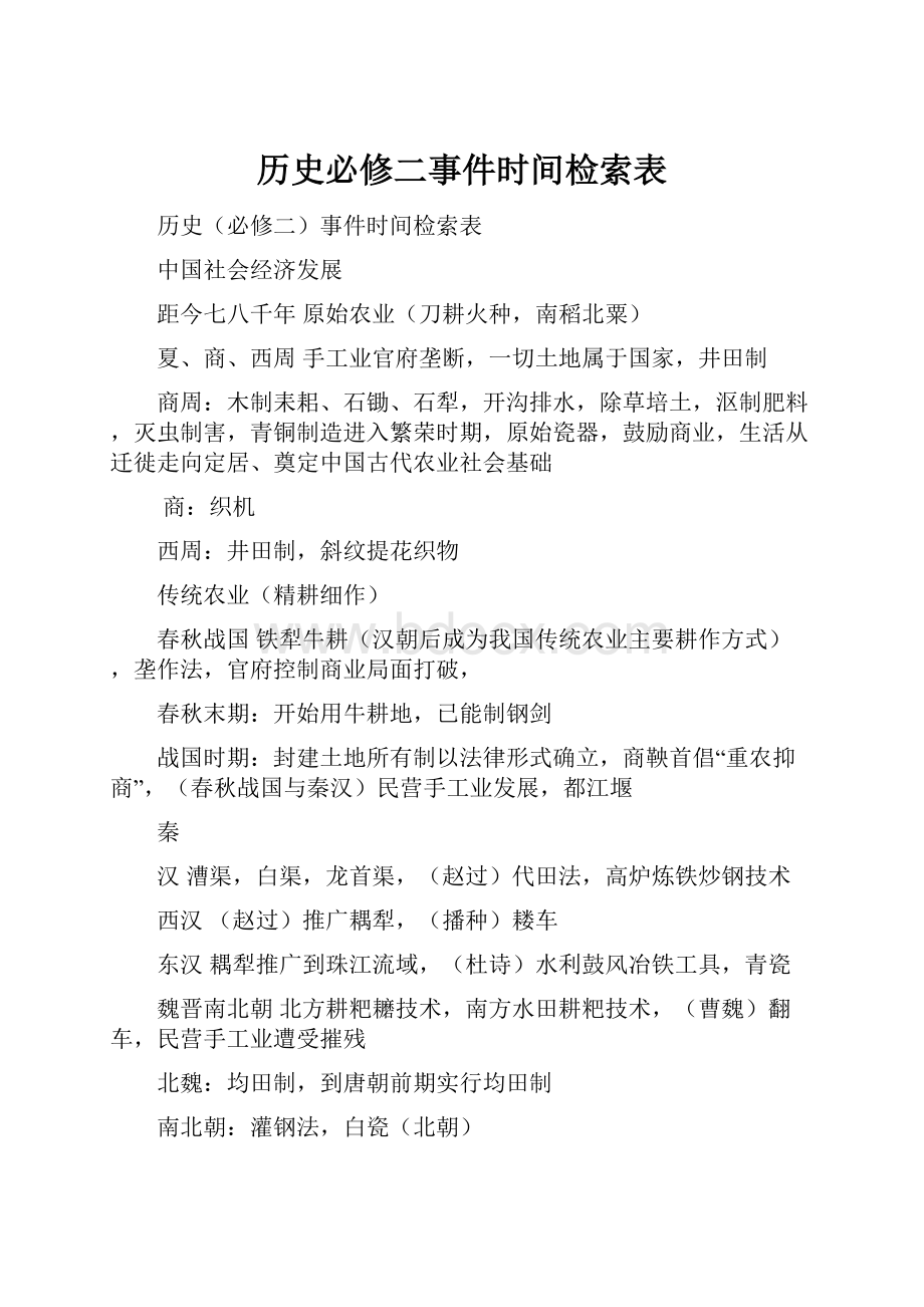 历史必修二事件时间检索表.docx